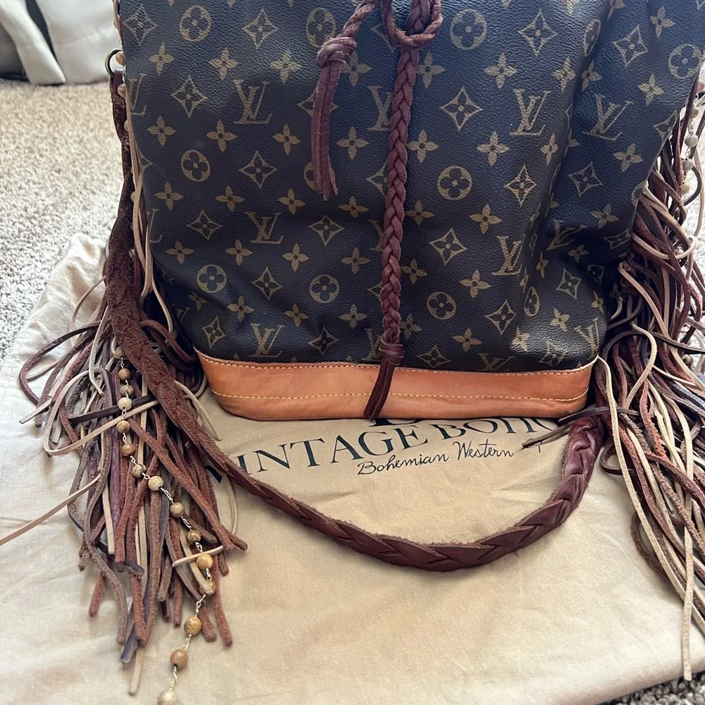 Vintage Boho Bag - Louis Vuitton Brown Monogram with Fringe - Picture 1 of 12